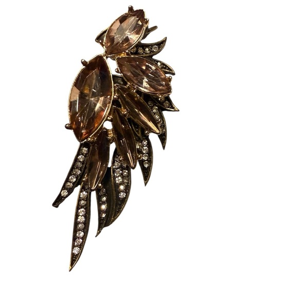 Vintage Y2K Gold and Silver Winged Single Ear-cuff Pierced Earring - Picture 1 of 8